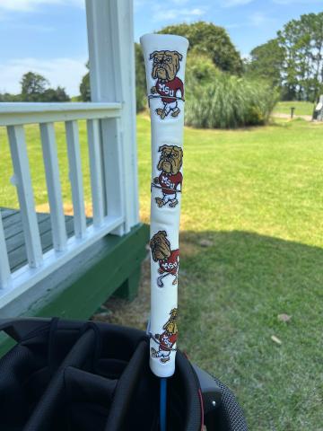 White Golfing Bully Alignment Stick Cover
