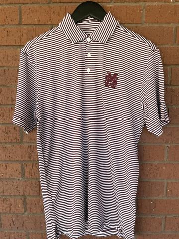 Columbia Men's Shirt 1 Maroon/White Stripe with M over S