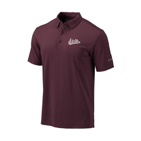 Columbia Solid Maroon with State Script