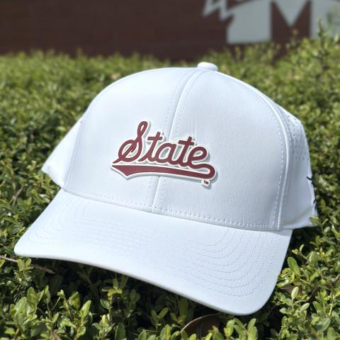 BB White with State Script in Maroon