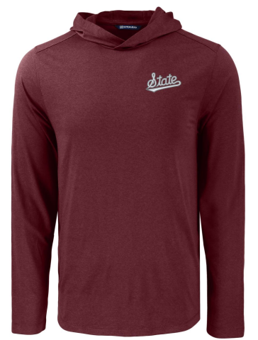 C&B Coastline Mens Maroon Hoodie Shirt with State Script
